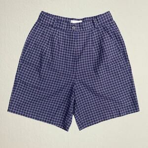 Vintage dark blue plaid golf shorts women's, Eastbrook size 6 preppy sporty
